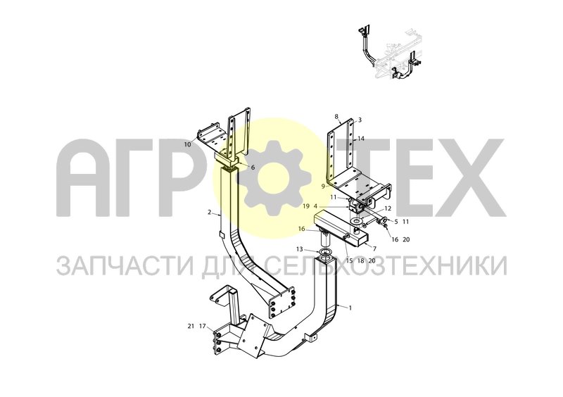 Опоры штанги передние (Falcon) (88667808F) (№17 на схеме)